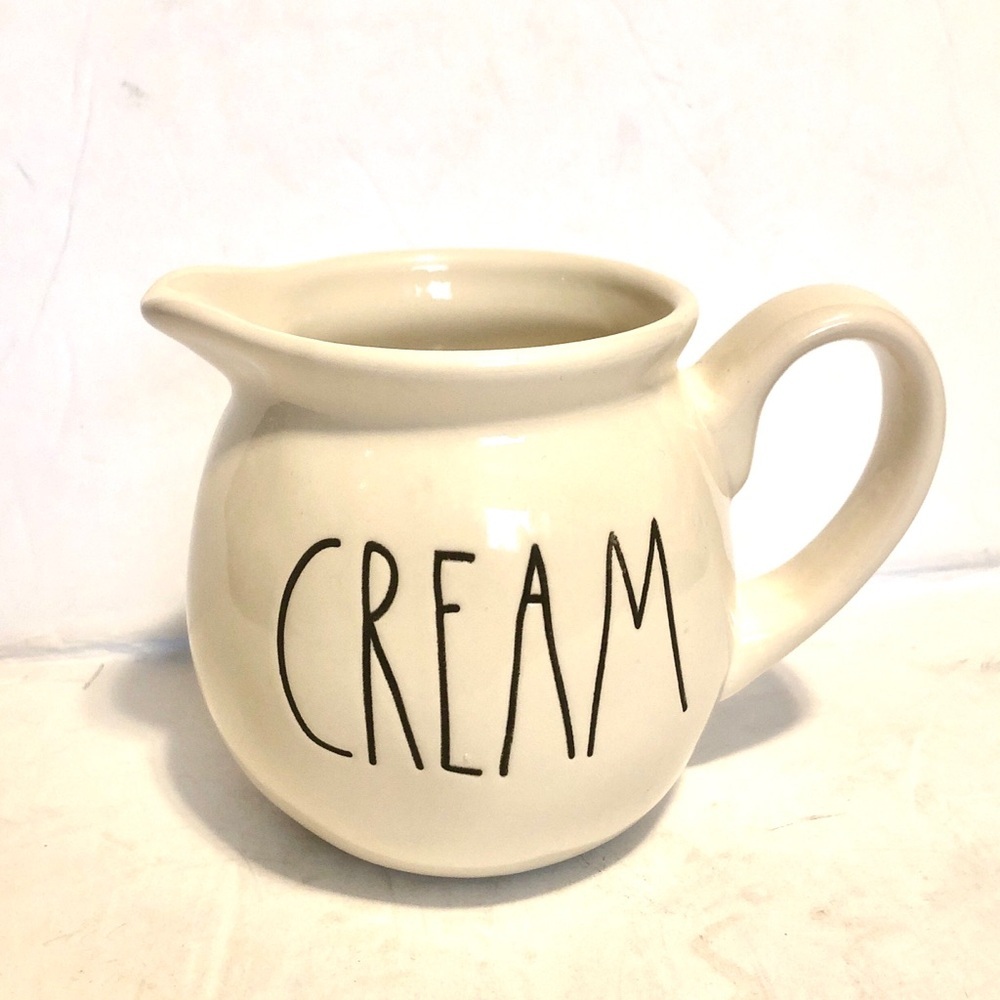 Rae Dunn Artisan Collection “Cream” Ceramic Pitcher - White with black letters